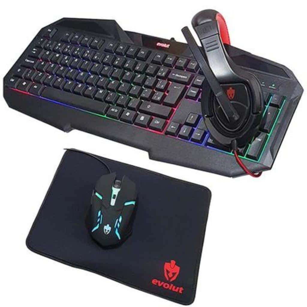 Kit Gamer Starter Evolut Eg Blacklight Rainbow Itens Ecomando