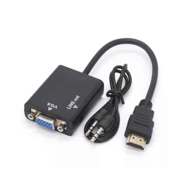 Cabo Conversor Hdmi Para Vga P2 De Áudio Adaptador Portátil - Image 2