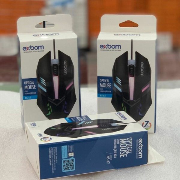 Mouse Gamer Óptico Exbom MS-62 Usb Led Rgb Com Fio - Image 4