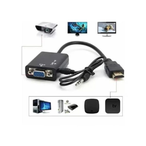 Cabo Conversor Hdmi Para Vga P2 De Áudio Adaptador Portátil - Image 5