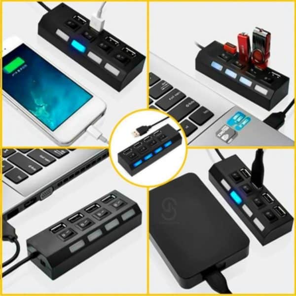 Cabo Hub Kapbom Ka-H4U Usb 2.0 4 Portas Multifuncional - Image 5