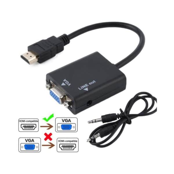 Cabo Conversor Hdmi Para Vga P2 De Áudio Adaptador Portátil - Image 4